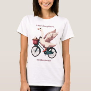 Goose på Loose rider en cykel, dam T-Shirt