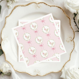 Goose  rosa Bow Pastel Girl Birthday Pappersservett