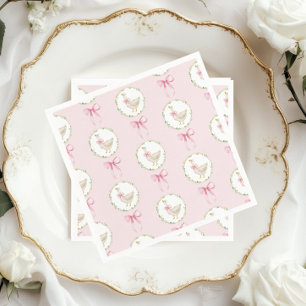 Goose rosa Bow Pastel Girl Birthday Pappersservett