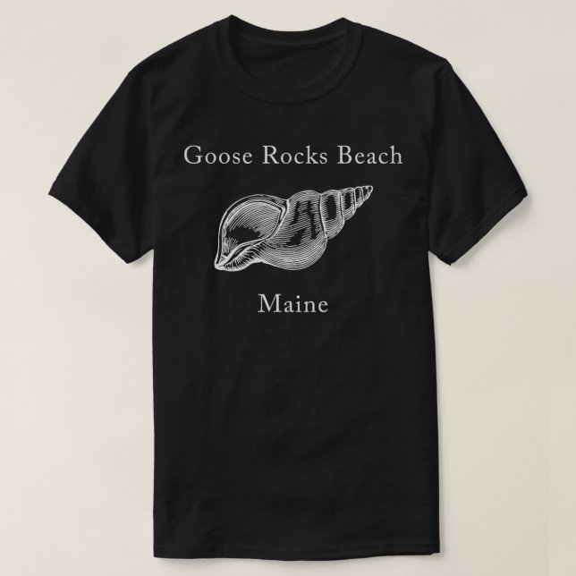 Goose Sten Beach Maine Snäcka T Shirt (Design framsida)