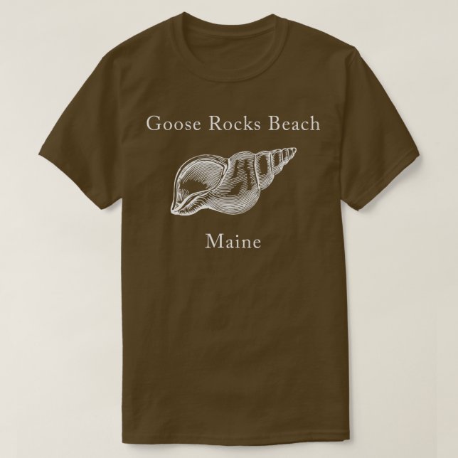 Goose Sten Beach Maine Snäcka T Shirt (Design framsida)