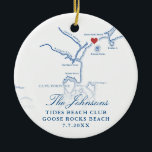 Goose Sten Beach ME Karta Bröllop Photo jul Julgransprydnad Keramik<br><div class="desc">Minneshögtidlighålla er speciella dag med vår Personlig Navy Blue Goose Sten Beach Karta Keepsaké-julprydnad. Med en elegant karta av Goose Sten Beach och Cape Porpoise, Maine, är detta prydnadsföremål perfektens kustmemorandum. Anpassa den med ditt bröllop-foto på baksidan för att skapa en omhuldad helgdag keepy. Perfekt för par gift vid Goose...</div>