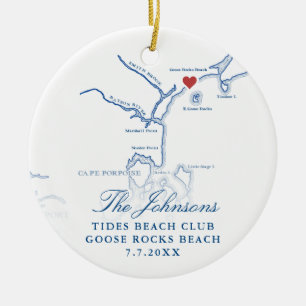 Goose Sten Beach ME Karta Bröllop Photo jul Julgransprydnad Keramik