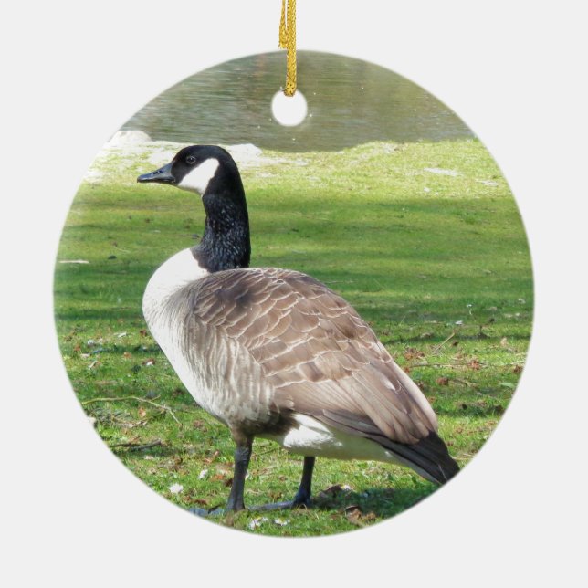 Goose vid vattenfronten, Wildlife Animals, Nature Julgransprydnad Keramik (Baksidan)