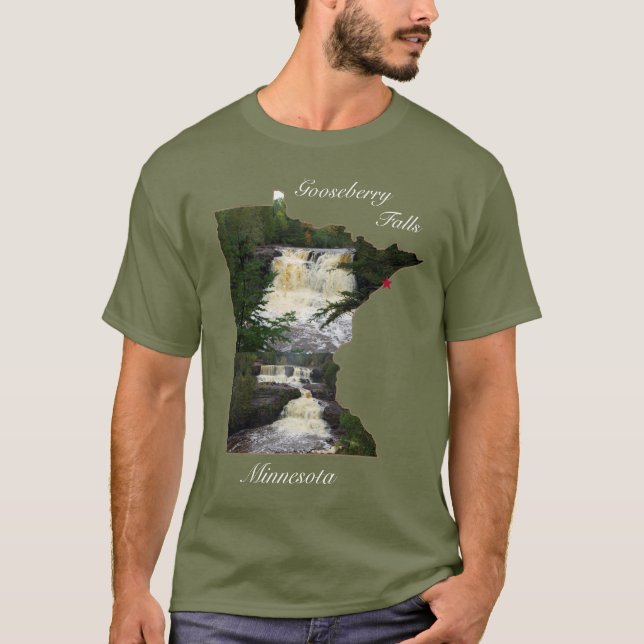 Gooseberry Falls-skjortans vita bokstäver T Shirt (Framsida)