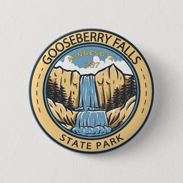Gooseberry Falls State Park Minnesota Badge Knapp (Framsida)