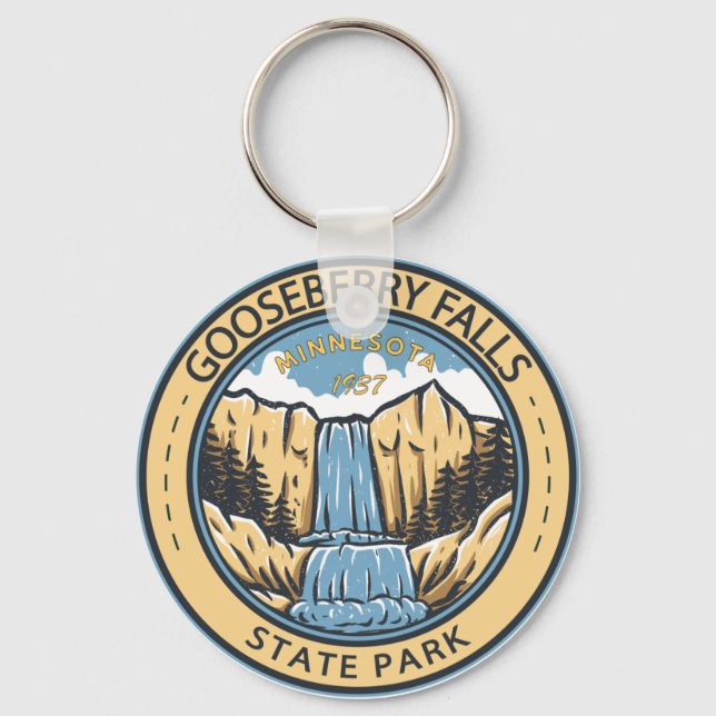 Gooseberry Falls State Park Minnesota Badge Nyckelring (Framsida)