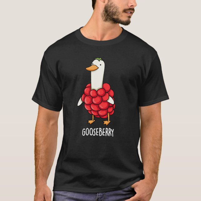 Gooseberry Funny Berry Pun Mörk BG T Shirt (Framsida)