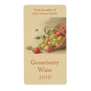 Gooseberry vin flaska etikett fraktsedel