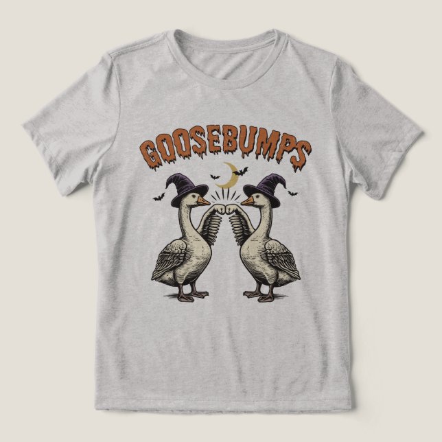 Goosebumps Funny Goose Halloween T Shirt (Design Framsida)