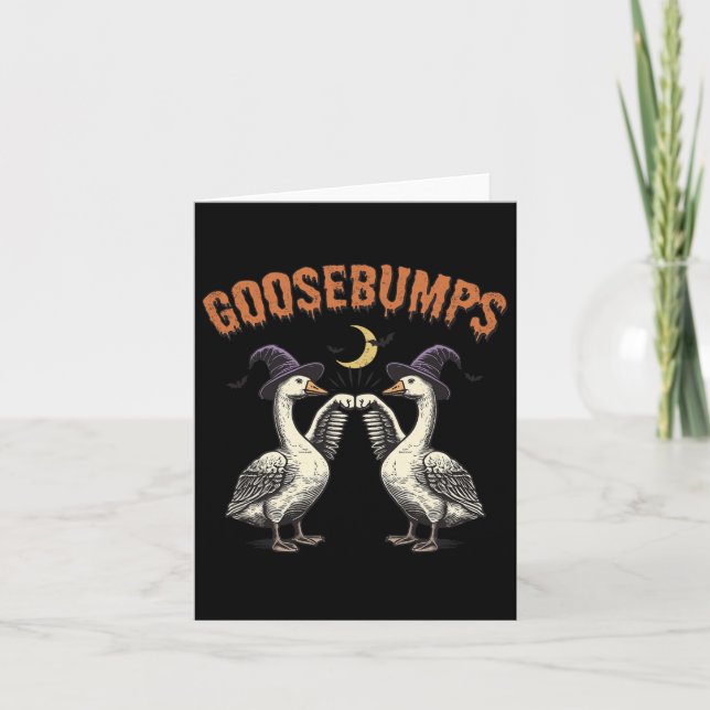 Goosehumle Ley Goose Bumps Puns Halloween Kort (Framsida)
