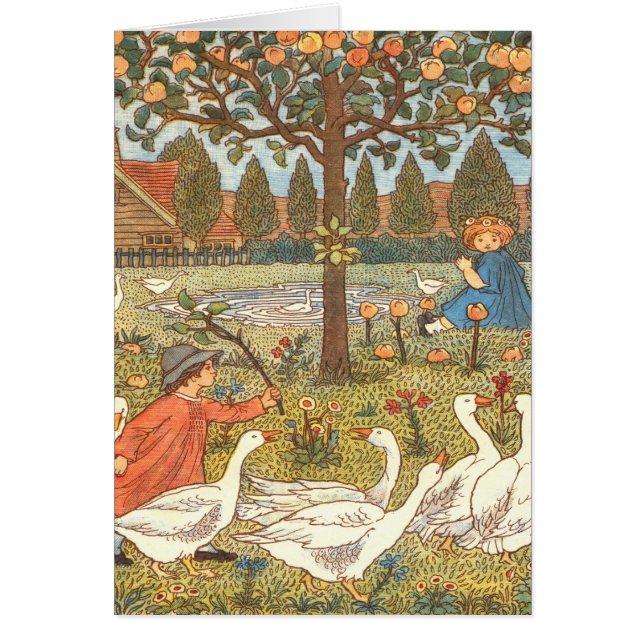 "Goosie, Goosie Gander" Hälsningskort (Framsidan)