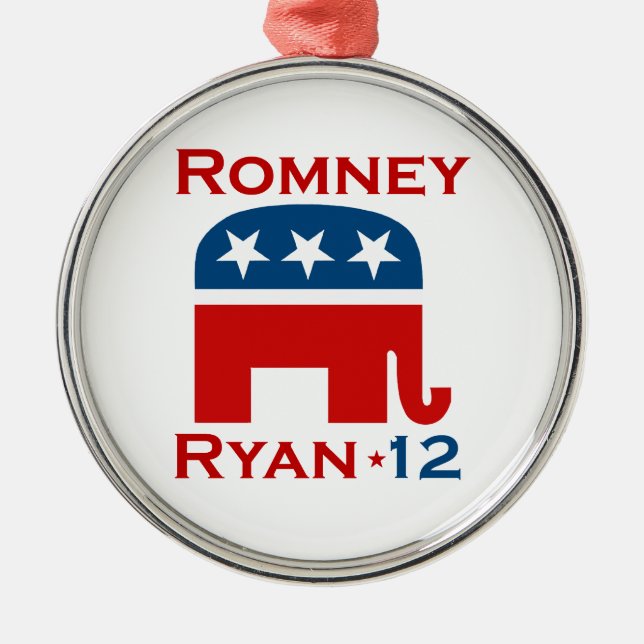 GOP 2012 FÖR ROMNEY RYAN JULGRANSPRYDNAD METALL (Framsidan)