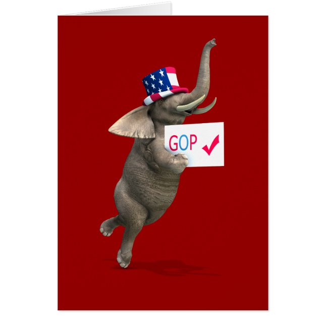 GOP Elephant Hälsningskort (Framsidan)