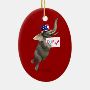 GOP Elephant Julgransprydnad Keramik