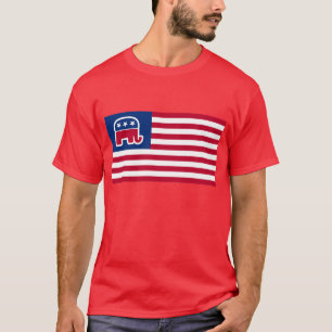 GOP Elephant Logotyp Flagga T Shirt