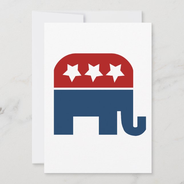 GOP Elephant Logotyp Republican Inbjudningar (Framsida)
