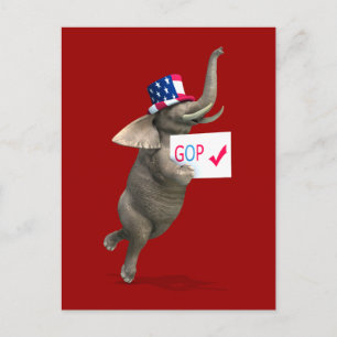 GOP Elephant Vykort