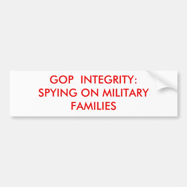 GOP-FULLSTÄNDIGHET: SPIONERA PÅ MILITÄRA FAMILJER BILDEKAL (Framsidan)