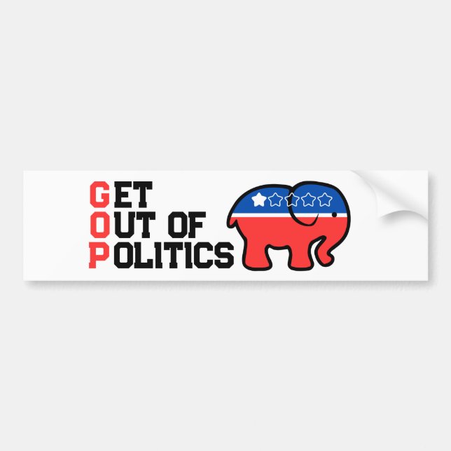 GOP Get of Politik Anti Republican Trump Bildekal (Framsidan)