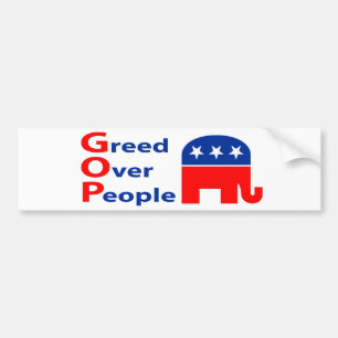 GOP - Girighet över folk Bildekal
