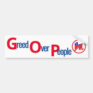 GOP = Greve over People - Bumper Sticker Bildekal