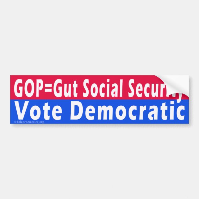 "GOP=Gut Social Security" Bumper Sticker Bildekal (Framsidan)