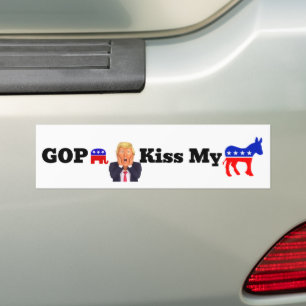 GOP Kiss My Bumper Sticker Bildekal