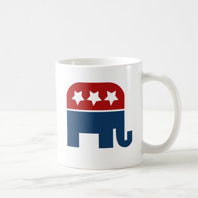 GOP-Logotyp av elefant, republikansk konstruktion Kaffemugg (Höger)