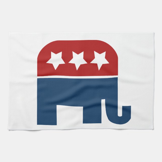 GOP-Logotyp av elefant, republikansk konstruktion Kökshandduk (Horisontell)