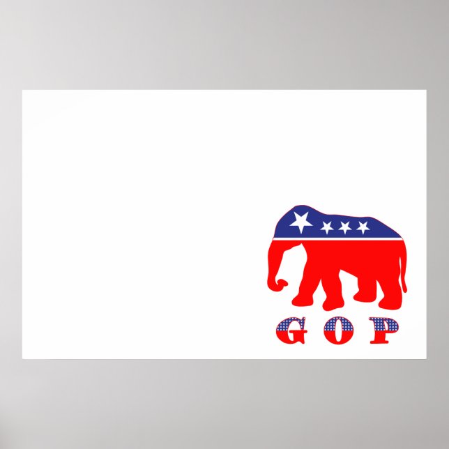 GOP - Red, White & Blue Elephant Poster (Framsidan)