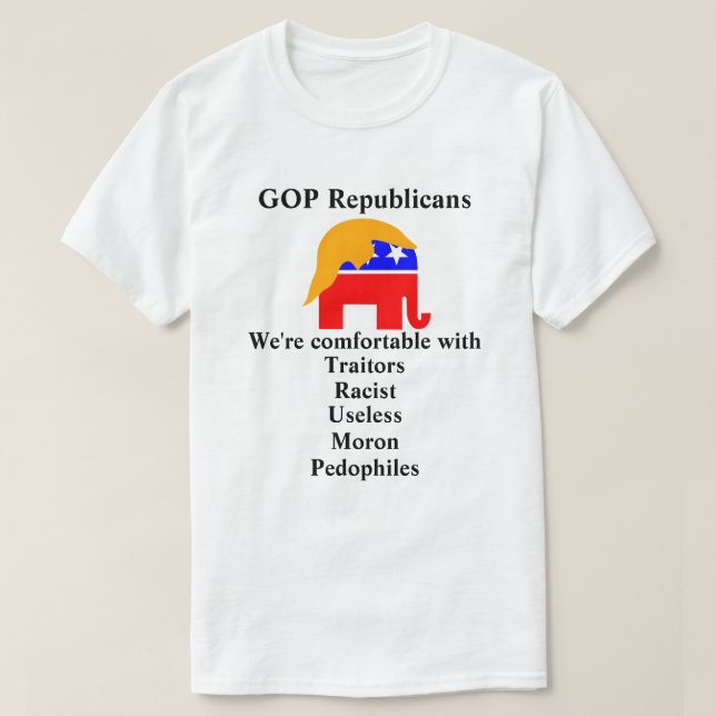 GOP Republicans vi är bekväma med T Shirt (Design framsida)