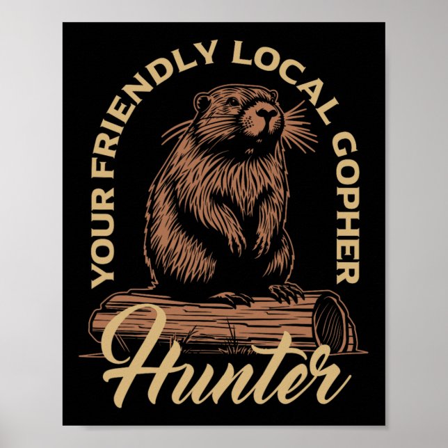 Gopher Hunter Gear Equipment Essentials Gopher Sla Poster (Framsidan)