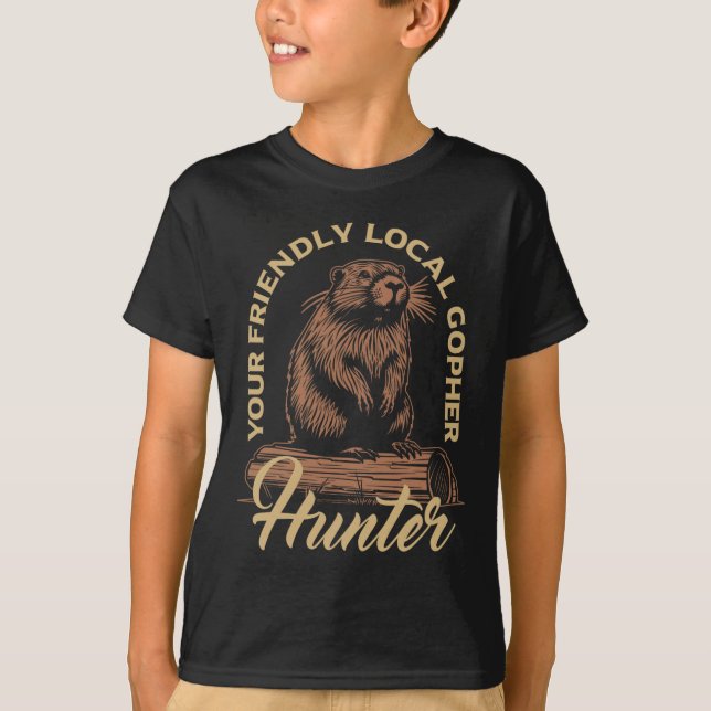 Gopher Hunter Gear Equipment Essentials Gopher Sla T Shirt (Framsida)