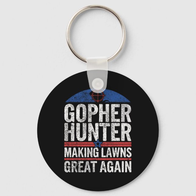 Gopher Hunter Skapar Lawns Underbar I Gopher Hunti Nyckelring (Framsida)