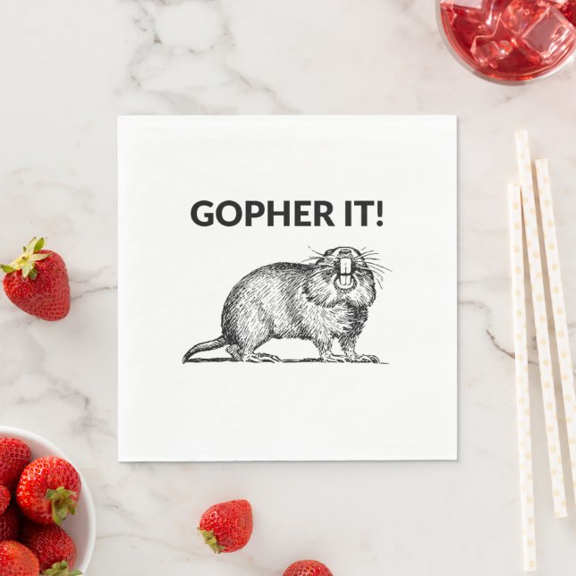 Gopher It Funny Gopher Pun Pappersservett (Insitu)