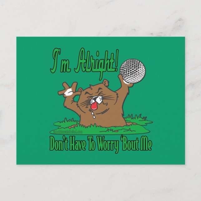 Gopher och Golfball Vykort (Framsida)
