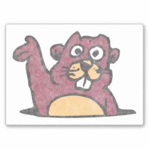 Gopher Vintage Stil Distress (vit) Klistermärken