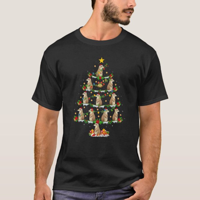 Gopher  Xmas Lights Gopher Christmas Tree T Shirt (Framsida)