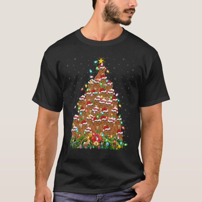 Gopher  Xmas Lights Santa Gopher Christmas Tree T Shirt (Framsida)