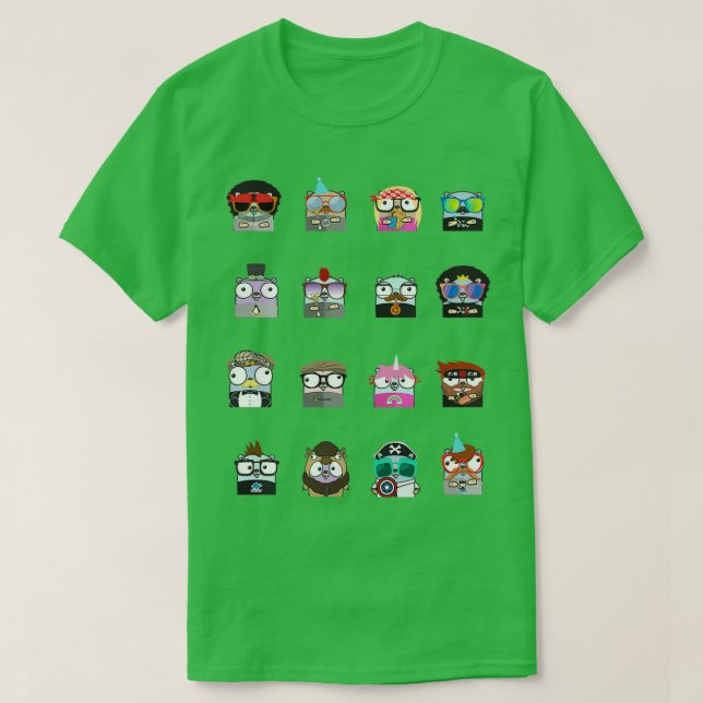 gophers golang sticker pack t shirt (Design framsida)