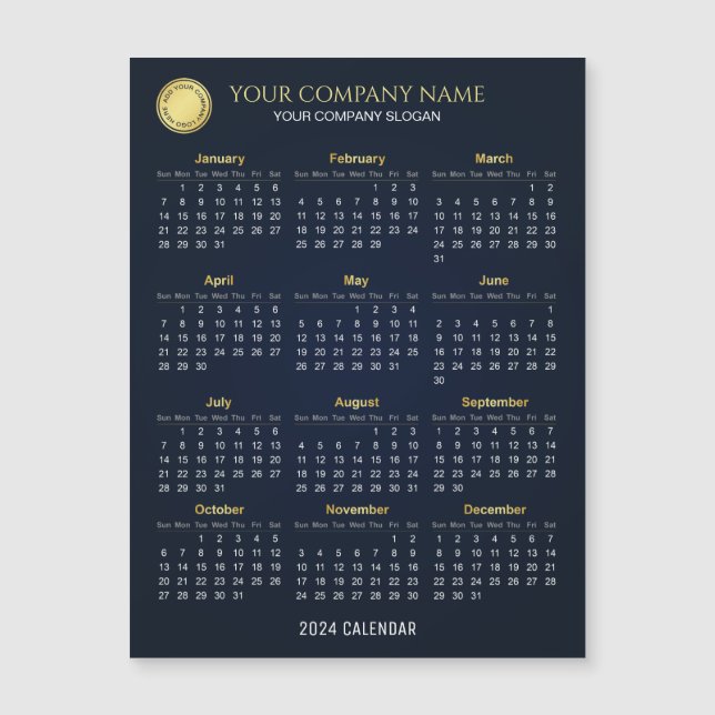 Gör 2024 års koncernkalender Magnetiskt kort (Framsida)
