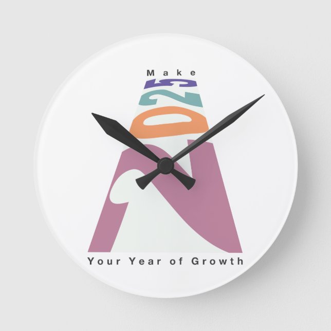 Gör 2025 till ditt tillväxtår rund klocka (Framsida)
