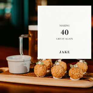 Gör 40 fantastiskt igen svart text födelsedagsfest pappersservett