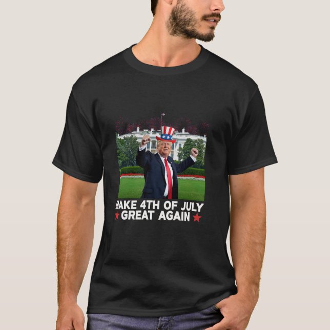 Gör 4:e juli till Trump Daddys Home Fireworks T Shirt (Framsida)