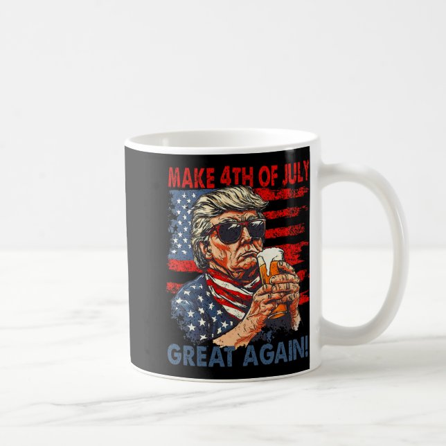 Gör 4:e juli Underbar igen, roligt Trump Manar Dri Kaffemugg (Höger)