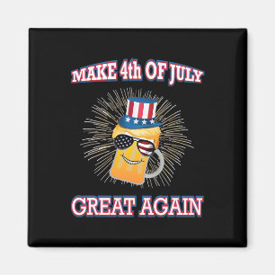 Gör 4 juli bra igen Trump Farbror Sam USA Flagga Magnet