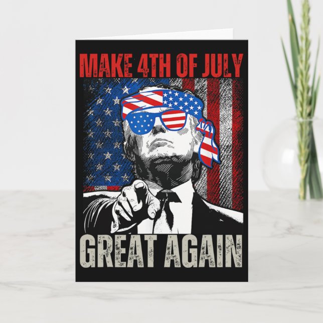 Gör 4 juli fantastiskt igen rolig Trump amerikansk Kort (Framsida)