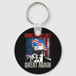 Gör 4 juli fantastiskt igen rolig Trump amerikansk Nyckelring