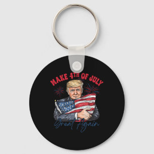 Gör 4 juli fantastiskt igen rolig Trump patriotisk Nyckelring